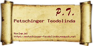 Petschinger Teodolinda névjegykártya